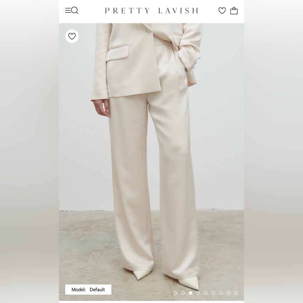 Pretty Lavish Ivory Callie Satin Wide Leg Trouser
